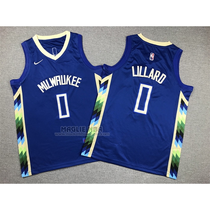 Maglia
 Damian Lillard NO 0 Bambino
 Milwaukee Bucks Citta
 2022-23 Blu
